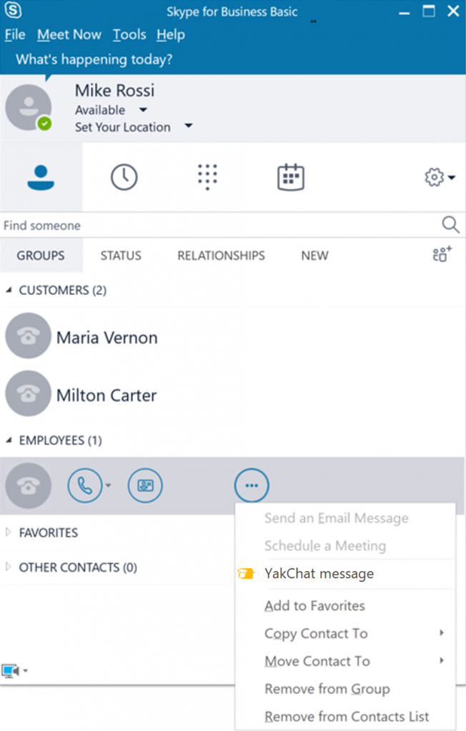 find office 365 contacts in skype for business